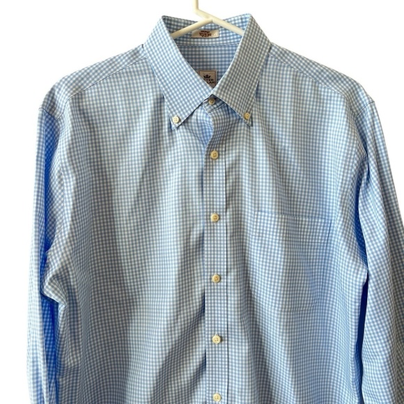 PETER MILLAR SHIRT MEN M BUTTON UP CHECK NANOLUXE EASY CARE COTTON PREPPY OFFICE - Picture 3 of 12